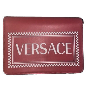 Versace Handbag Red NWT Crossbody Leather/Medium Logo